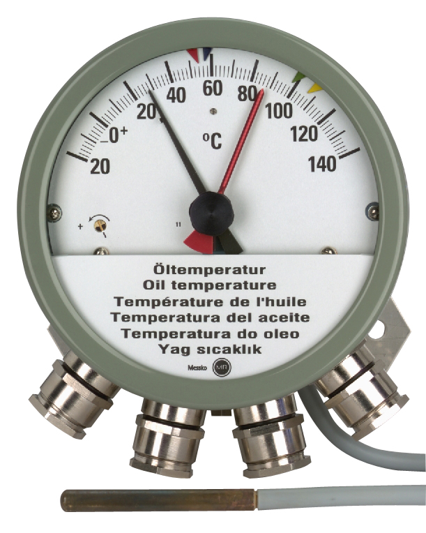 Zeigerthermometer zur Messung der Öl- und Wicklungstemperatur, (thermisches Abbild), mit Direktanzeige